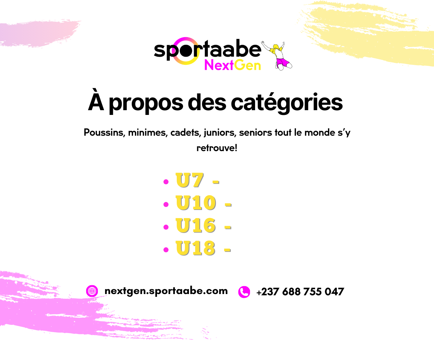les catégories du tournoi