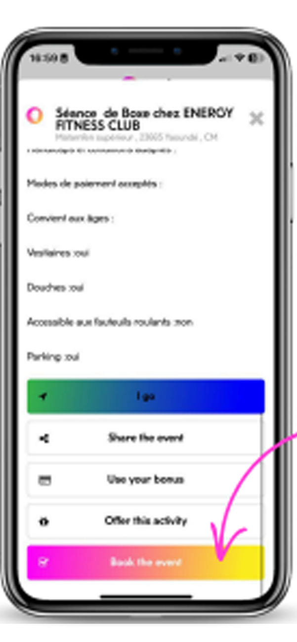 capture d'écran application