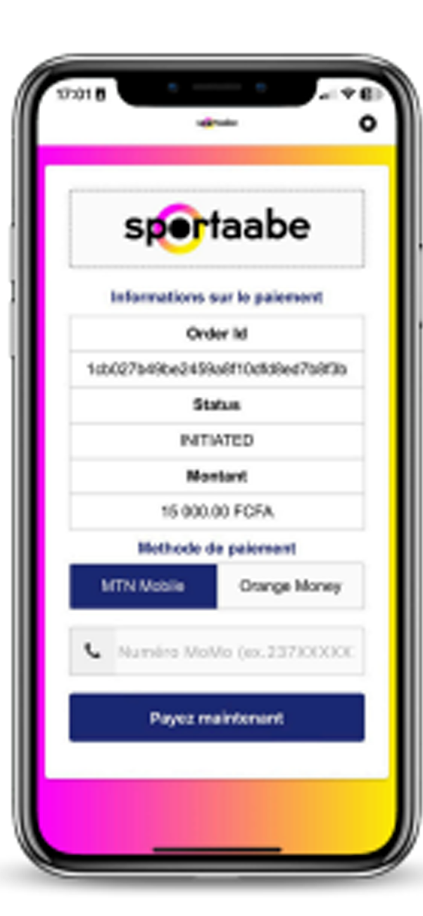 capture d'écran application